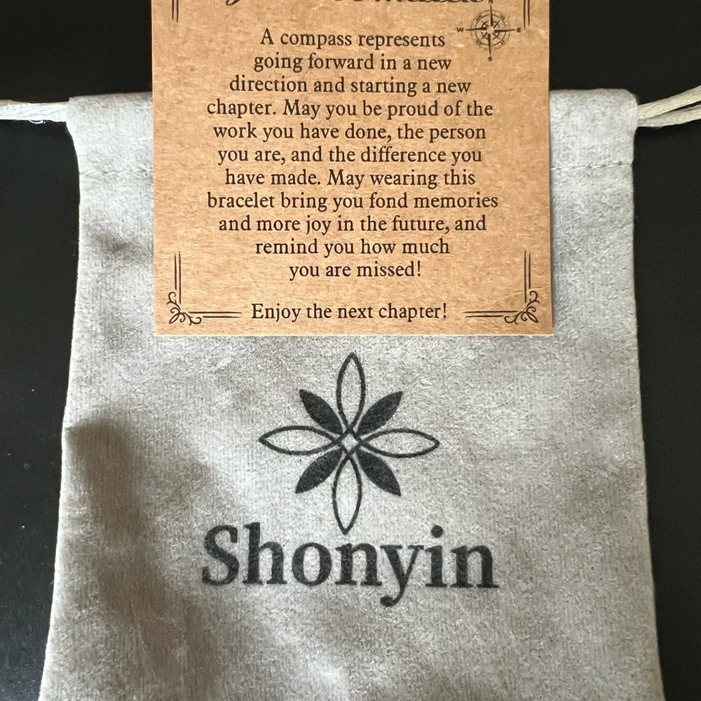 Pink and Gray Beaded Bracelet with Metallic Charm - Picture 3 of 4